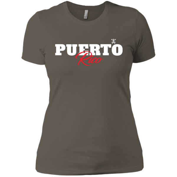 Puerto Rico Script 1 Next Level Ladies' Boyfriend Tee - PR FLAGS UP