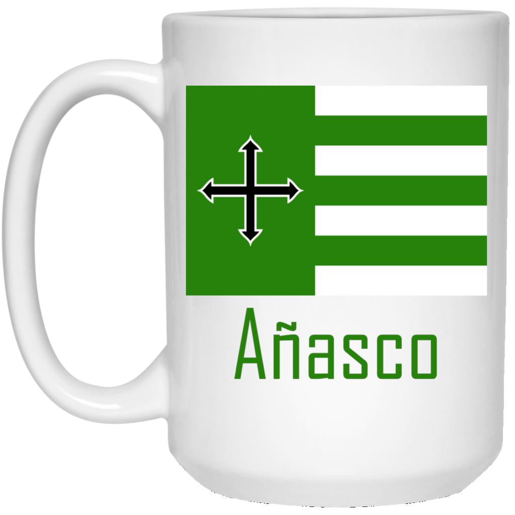 Añasco Flag 21504 15 oz. White Mug - PR FLAGS UP
