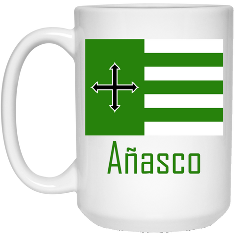 Añasco Flag 21504 15 oz. White Mug - PR FLAGS UP