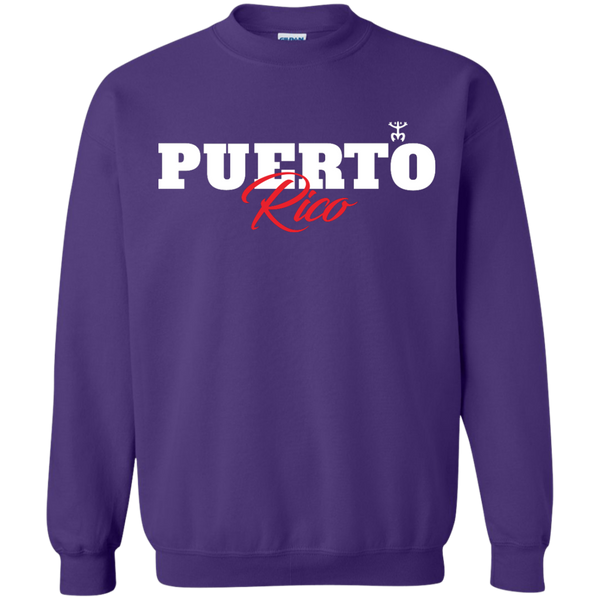 Puerto Rico Script 1 Crewneck Pullover Sweatshirt  8 oz - PR FLAGS UP