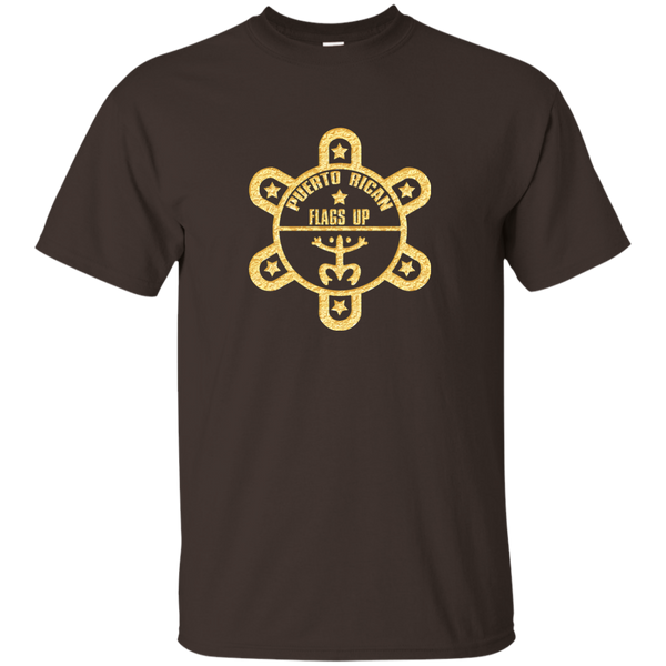 PR Flags UP Gold Logo Custom Ultra Cotton T-Shirt - PR FLAGS UP