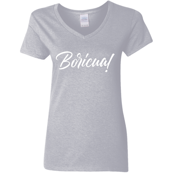 Boricua G500VL Ladies' 5.3 oz. V-Neck T-Shirt