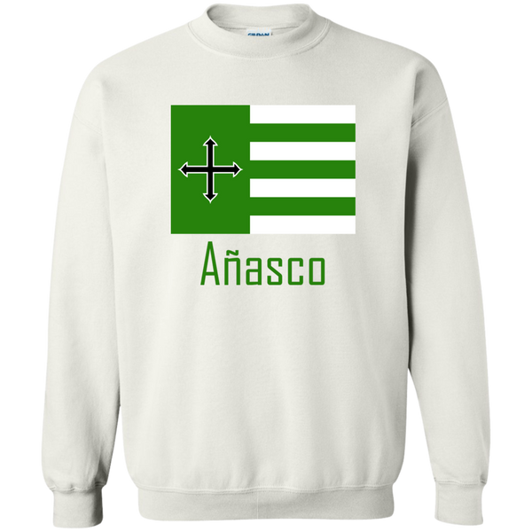 Añasco Flag G180 Gildan Crewneck Pullover Sweatshirt  8 oz. - PR FLAGS UP