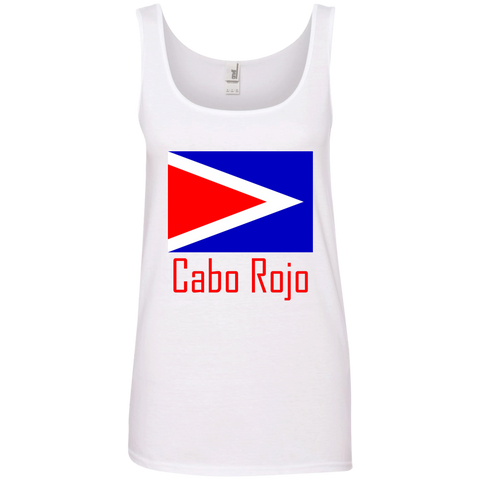 Cabo Rojo Flag 882L Anvil Ladies' 100% Ringspun Cotton Tank Top - PR FLAGS UP