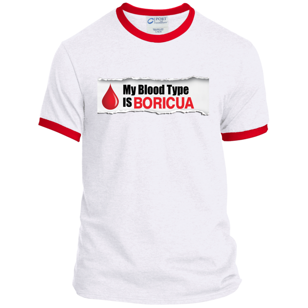 Blood Type Personalized Ringer Tee - PR FLAGS UP