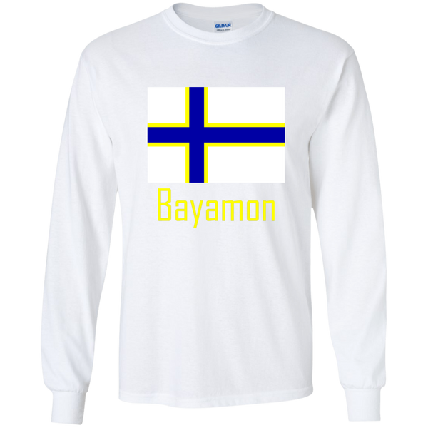 Bayamon Flag G240 Gildan LS Ultra Cotton T-Shirt - PR FLAGS UP