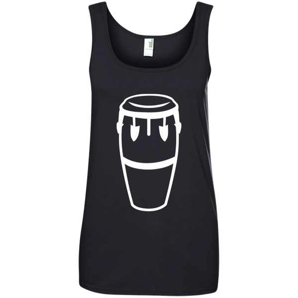 Conga Drum 882L Anvil Ladies' 100% Ringspun Cotton Tank Top - PR FLAGS UP