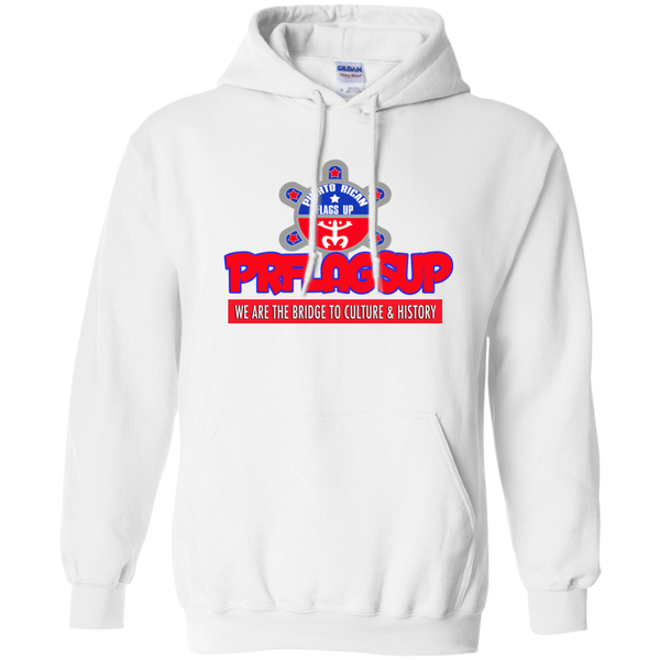 PR Flags Up Pullover Hoodie 8 oz - PR FLAGS UP