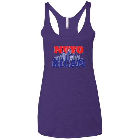 NuyoRican 2 NL6733 Next Level Ladies' Triblend Racerback Tank - PR FLAGS UP