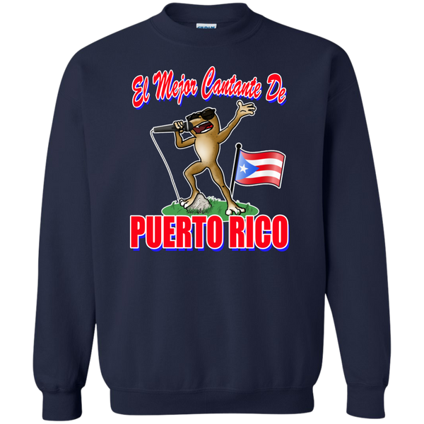 El Mejor Cantante Printed Crewneck Pullover Sweatshirt  8 oz - PR FLAGS UP