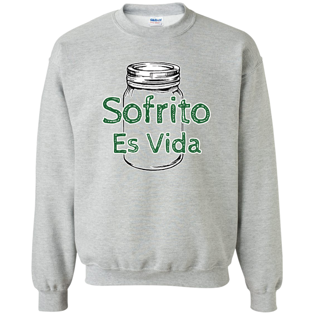 Sofrito Es Vida Printed Crewneck Pullover Sweatshirt  8 oz - PR FLAGS UP