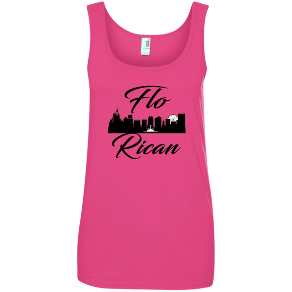 Flo Rican 1  882L Anvil Ladies' 100% Ringspun Cotton Tank Top - PR FLAGS UP