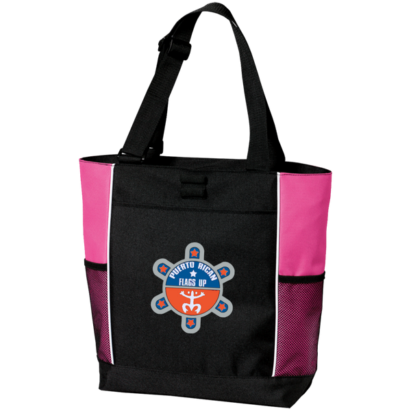 Puerto Rican Flags Up Personalized Colorblock Tote Bag - PR FLAGS UP