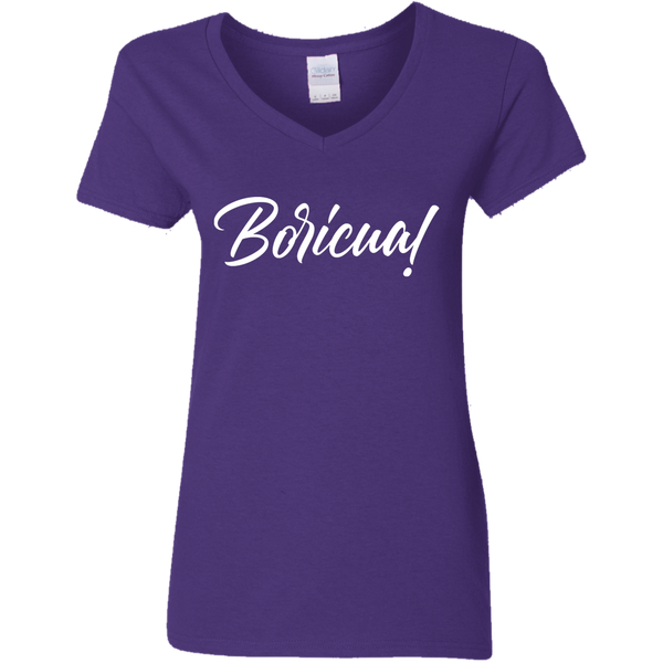 Boricua G500VL Ladies' 5.3 oz. V-Neck T-Shirt