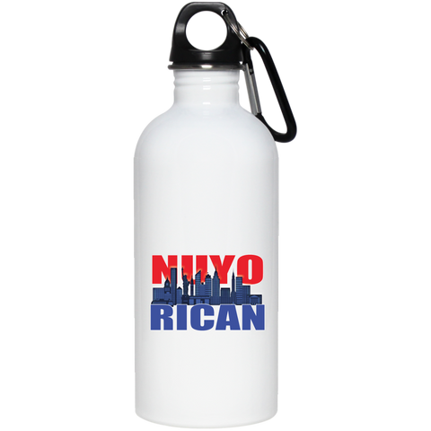 NuyoRican 2 20 oz Stainless Steel Water Bottle - PR FLAGS UP