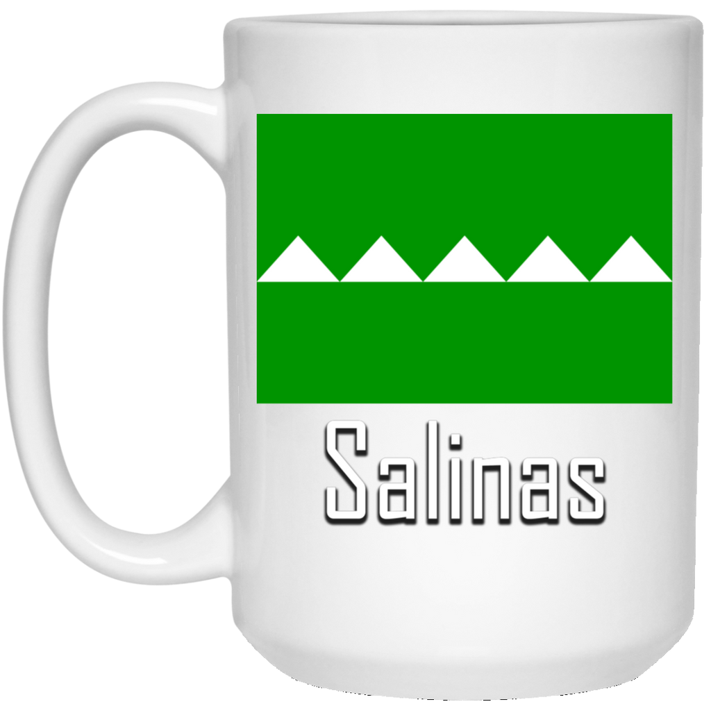 Salinas Flag 21504 15 oz. White Mug - PR FLAGS UP