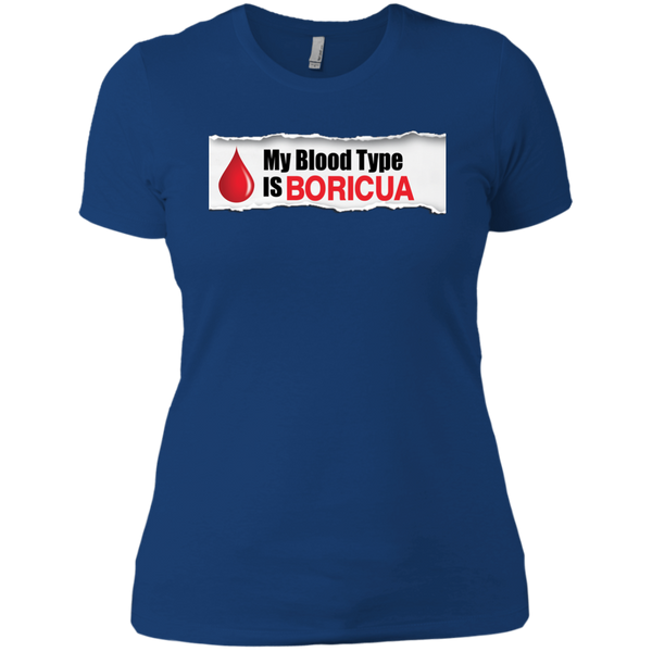 Blood Type Next Level Ladies' Boyfriend Tee - PR FLAGS UP