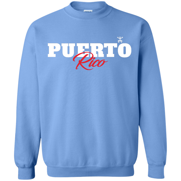 Puerto Rico Script 1 Crewneck Pullover Sweatshirt  8 oz - PR FLAGS UP