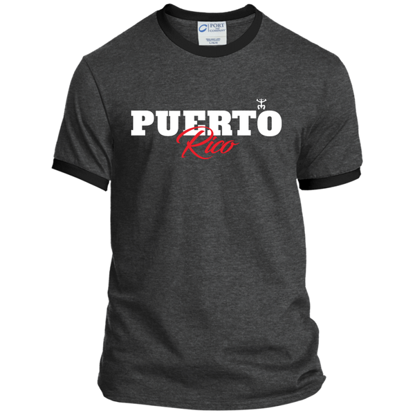 Puerto Rico Script 1 Ringer Tee - PR FLAGS UP