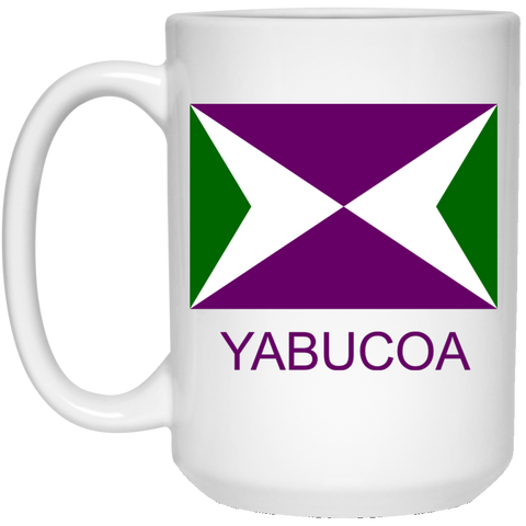 Yabucoa 21504 15 oz. White Mug - PR FLAGS UP