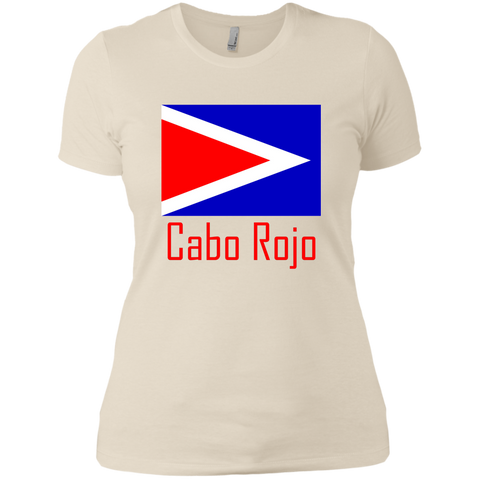 Cabo Rojo Flag NL3900 Next Level Ladies' Boyfriend T-Shirt - PR FLAGS UP