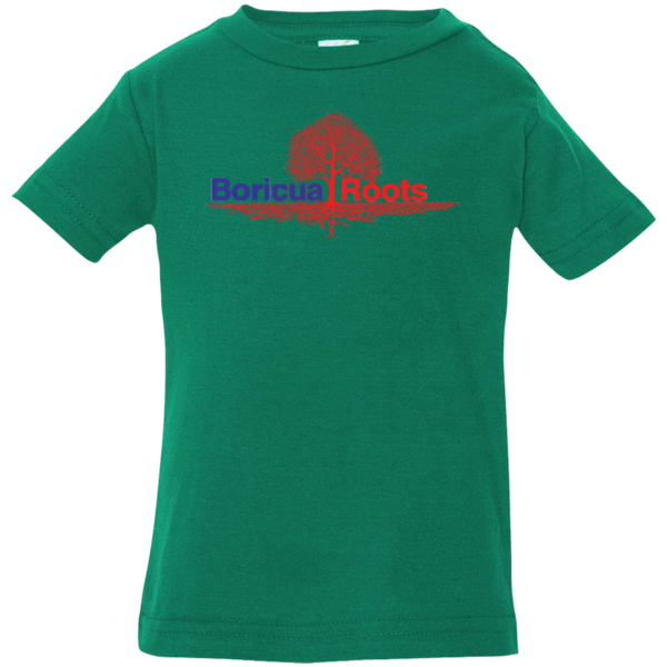 Boricua Roots Red & Blue Logo 3322 Rabbit Skins Infant Jersey T-Shirt - PR FLAGS UP