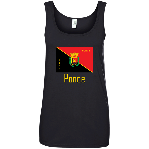 Ponce Flag 882L Anvil Ladies' 100% Ringspun Cotton Tank Top - PR FLAGS UP