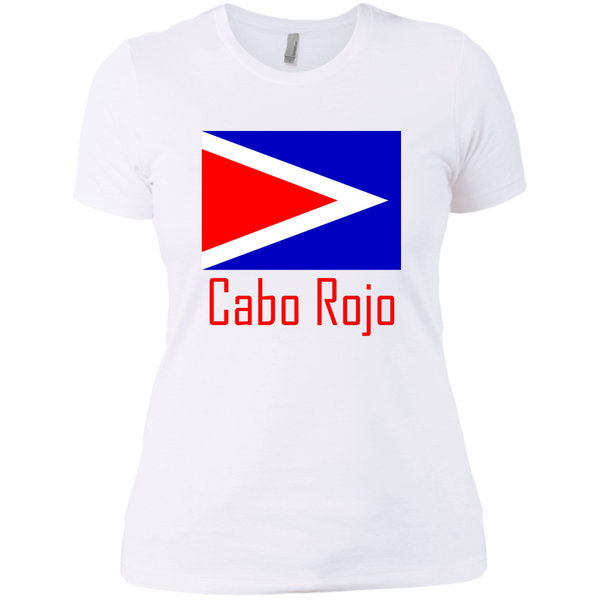 Cabo Rojo Flag NL3900 Next Level Ladies' Boyfriend T-Shirt - PR FLAGS UP