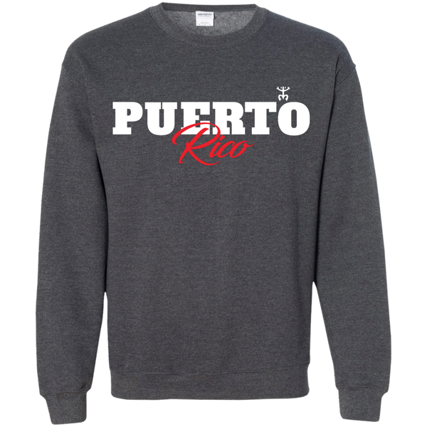 Puerto Rico Script 1 Crewneck Pullover Sweatshirt  8 oz - PR FLAGS UP