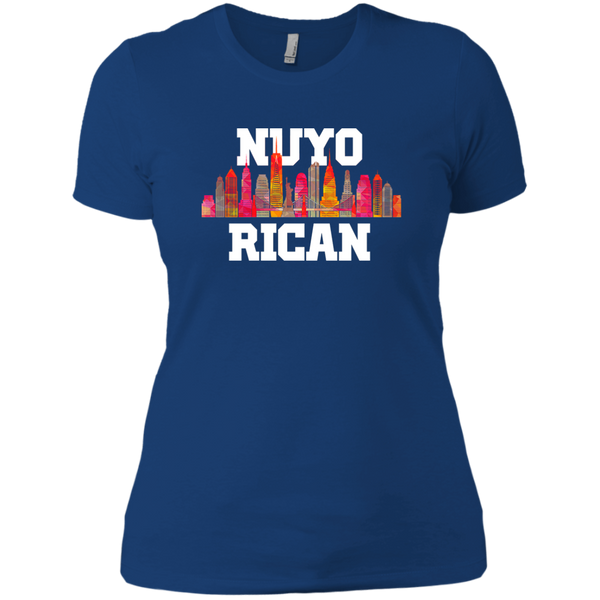 Nuyo Rican 2 NL3900 Next Level Ladies' Boyfriend T-Shirt - PR FLAGS UP