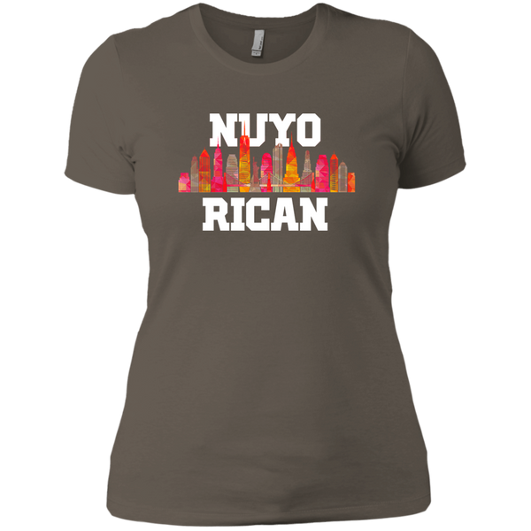 Nuyo Rican 2 NL3900 Next Level Ladies' Boyfriend T-Shirt - PR FLAGS UP