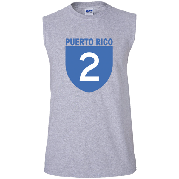 La Numero 2 G270 Gildan Men's Ultra Cotton Sleeveless T-Shirt - PR FLAGS UP