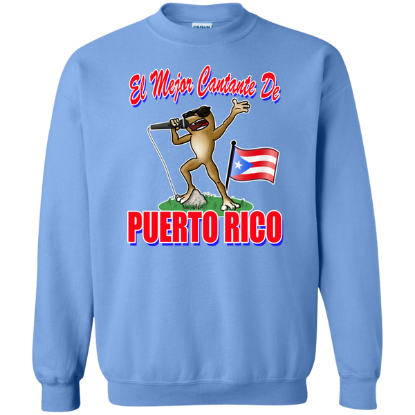 El Mejor Cantante Printed Crewneck Pullover Sweatshirt  8 oz - PR FLAGS UP