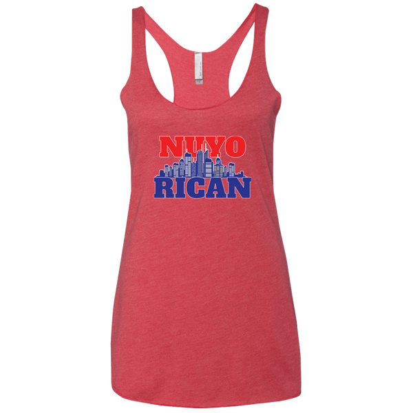 NuyoRican 2 NL6733 Next Level Ladies' Triblend Racerback Tank - PR FLAGS UP