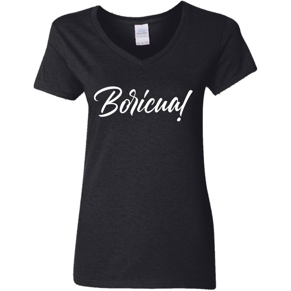 Boricua G500VL Ladies' 5.3 oz. V-Neck T-Shirt