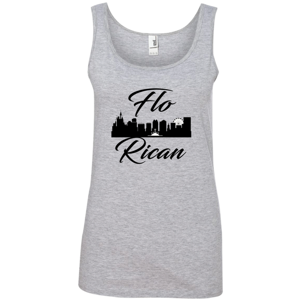 Flo Rican 1  882L Anvil Ladies' 100% Ringspun Cotton Tank Top - PR FLAGS UP