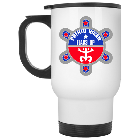 Puerto Rican Flags Up Travel Mug - PR FLAGS UP