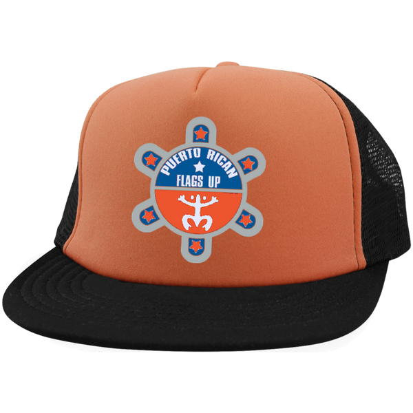 Puerto Rican Flags Up Trucker Hat with Snapback - PR FLAGS UP