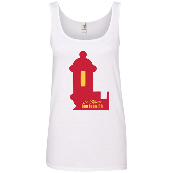 El Morro Ladies' 100% Ringspun Cotton Tank Top - PR FLAGS UP