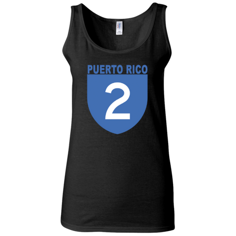La Numero 2 G642L Gildan Ladies' Softstyle Fitted Tank - PR FLAGS UP
