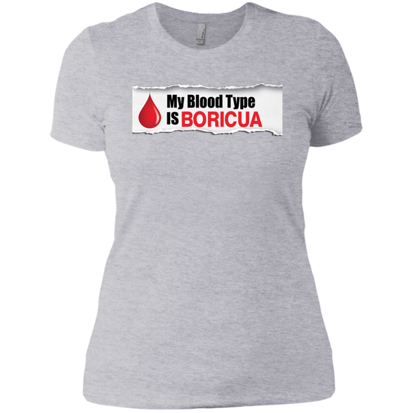 Blood Type Next Level Ladies' Boyfriend Tee - PR FLAGS UP