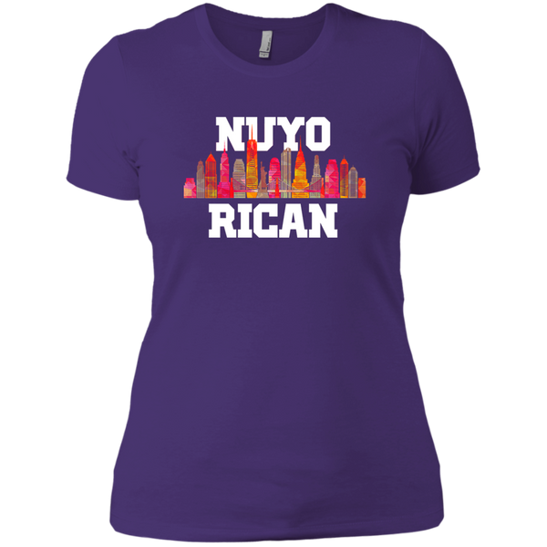 Nuyo Rican 2 NL3900 Next Level Ladies' Boyfriend T-Shirt - PR FLAGS UP