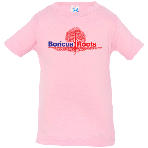 Boricua Roots Red & Blue Logo 3322 Rabbit Skins Infant Jersey T-Shirt - PR FLAGS UP