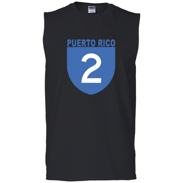 La Numero 2 G270 Gildan Men's Ultra Cotton Sleeveless T-Shirt - PR FLAGS UP