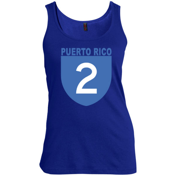 La Numero 2 DM481 District Made Women's Scoop Neck Tank Top - PR FLAGS UP