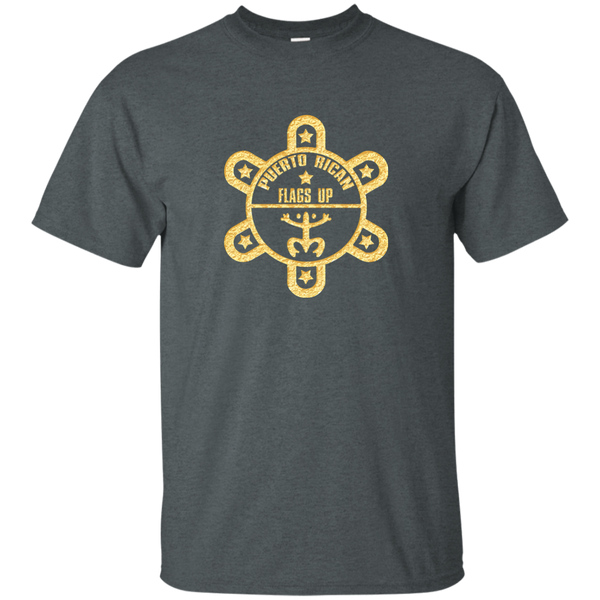 PR Flags UP Gold Logo Custom Ultra Cotton T-Shirt - PR FLAGS UP