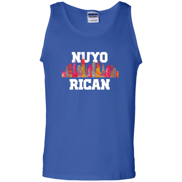 Nuyo Rican 2 G220 Gildan 100% Cotton Tank Top - PR FLAGS UP