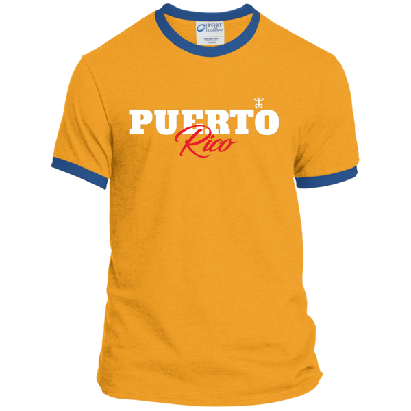 Puerto Rico Script 1 Ringer Tee - PR FLAGS UP