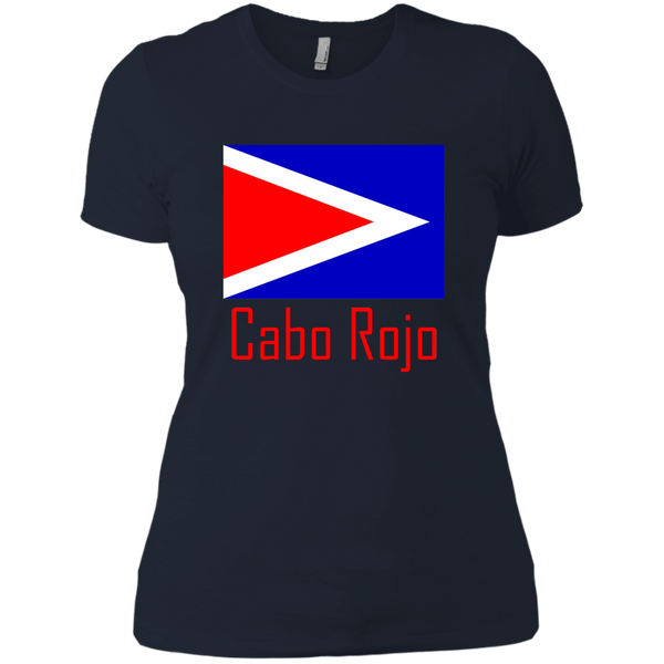 Cabo Rojo Flag NL3900 Next Level Ladies' Boyfriend T-Shirt - PR FLAGS UP