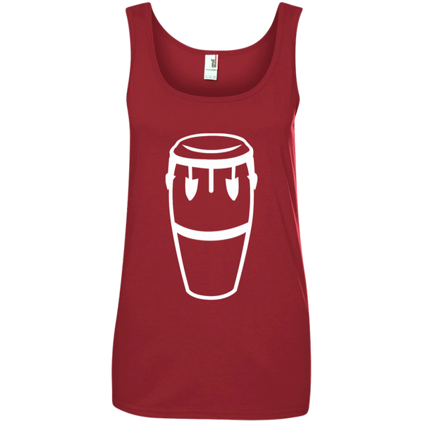Conga Drum 882L Anvil Ladies' 100% Ringspun Cotton Tank Top - PR FLAGS UP